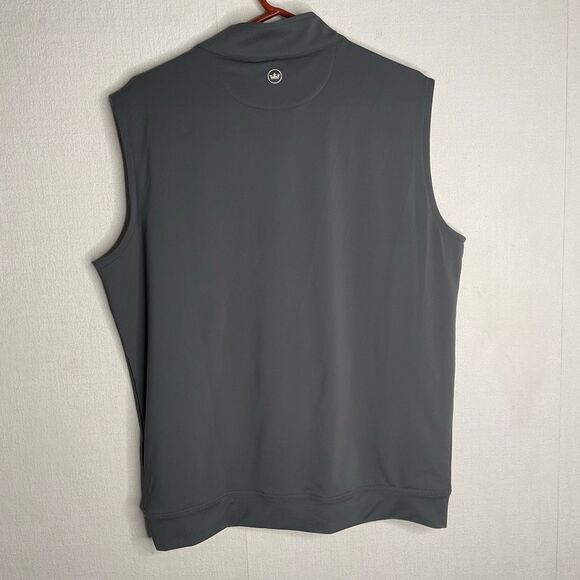 Peter Millar Large Golf Vest Mens Gray Polyester Spandex Blend Chest Embroidered - Picture 7 of 9